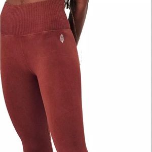 maroon free people movement good karma leggings S